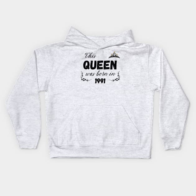 Queen born in 1991 Kids Hoodie by Kenizio 